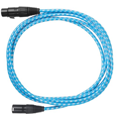 TOPPERFUN Gitarrenkabel Xlr-mikrofonkabel 3-poliges Xlr-kabel Xlr-zu-xlr-kabel Xlr-kabel Von Stecker Auf Buchse Mikrofonteil 3-poliges Mikrofonkabel Mikrofon Versorgung Sky-blue Nylon Faden von TOPPERFUN