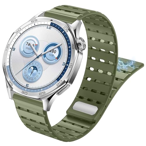 Armband für Huawei Watch GT 5 46mm Magnetisch, 22mm Weiches Silikon Sport Ersatzband Schweißdichtes Atmungsaktives Armband für Huawei Watch GT 5 46mm/GT 4 46mm/GT 3 46mm/GT 3 Pro/GT 2e Smartwatches von TOPsic