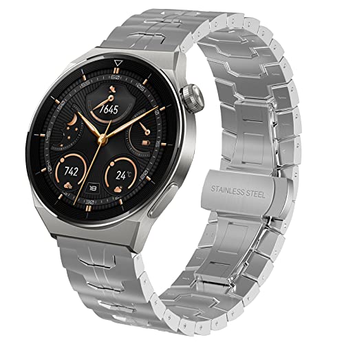 Edelstahl Armband Huawei Watch GT 3 46mm/Huawei Watch GT Runner Armband, 22mm Uhrenarmband Metall Armband für Huawei Watch GT 2 46mm/GT 2 Pro/GT 2e/Huawei Watch 3/3 Pro/Galaxy Watch 46mm/Gear S3 von TOPsic