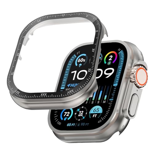 Hülle für Apple Watch Ultra 2 49mm/Hülle für Apple Watch Ultra 49mm Hartglas Schutzhülle, Hard PC Ultradünne Glas Schutz Case Rundum Displayschutz Hülle für iWatch Ultra 49mm/Ultra 2 49mm Schutzhülle von TOPsic