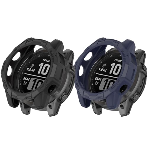 Hüllen kompatibel mit Garmin Fenix 7 47mm, Schutzhülle aus Silikon mit Fallschutz und Kratzschutz, Schutzhülle für Uhrenlünette für Garmin Fenix 7/Fenix 7 Pro/EPIX Pro 47mm von TOPsic