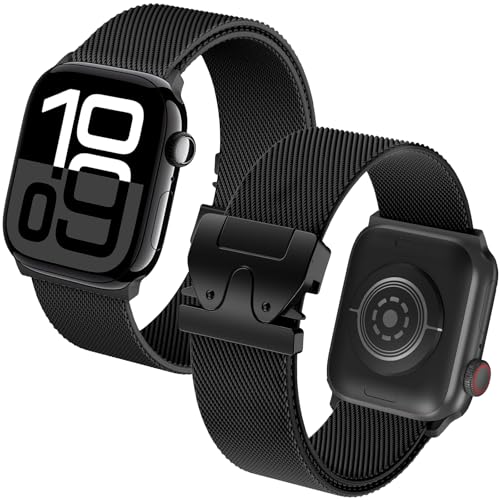 Nylon Armband für Apple Watch Series 10 46mm, Elastisches Nylon Geflecht Ersatzarmband für iWatch SE Series 10/9/8/7/6/5/4/3/2/1/Ultra Armband für iWatch 49mm 46mm 45mm 44mm 42mm von TOPsic