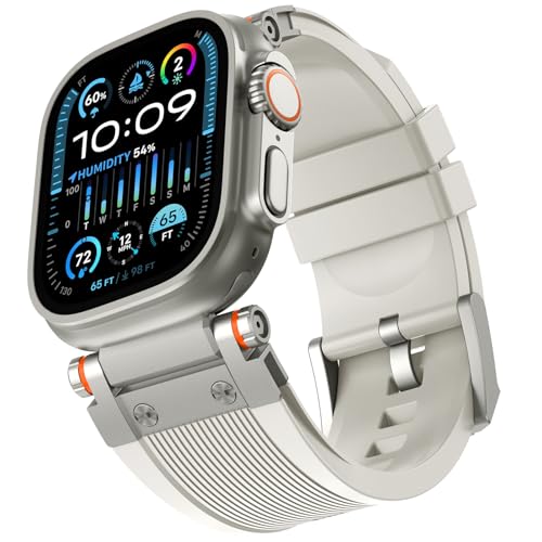 Silikon Armband für Apple Watch Ultra 2 49mm, Weiches Silikon Ersatzarmband iWatch Sport Armbänder für Apple Watch Ultra 2, iWatch Ultra Series 10 9 8 7 6 5 4 3 2 1 46mm 45mm 44mm 42mm von TOPsic