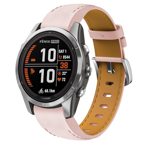 TOPsic Fenix 7S Armband Leder, 20mm Ersatzarmband Leder Armband für Garmin Fenix 5S, Fenix 5S Plus, Fenix 6S, Fenix 6S Pro, Fenix 7S Sapphire Solar, Fenix 7S, Fenix 7S Solar von TOPsic