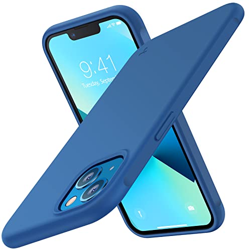 TORRAS Schutzhülle für iPhone 13, Silikon, ultradünn, stoßfest, weiches kratzfestes Mikrofaserfutter, Blau von TORRAS