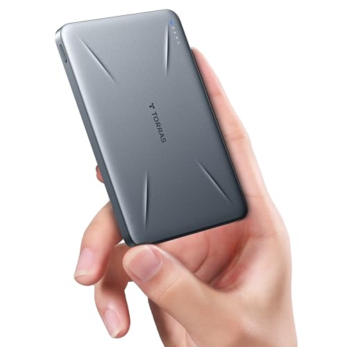 TORRAS Power Bank für MagSafe Wireless Magnetische 5000mAh mit USB-C Schnell Aufladende,Externer Akku für iPhone 16 Pro Max/ 15 von TORRAS