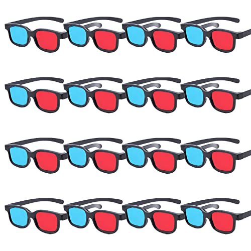 Rot-Blaue 3D-Brille, 3D-Betrachtungsgläser für die Betrachtung 3D-Filme/Spiele und Bilder in rot-blauen Formaten, kompatibel mit Fernsehern/Projektoren Etc. Heimkino-Brille 16pcs von TOUMEI