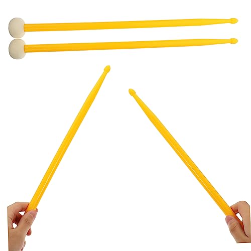 TOYANDONA 1 Paar Trommelstock Musikalisches Stille Tipps Stange Schlagzeug-Übungspad schlagzeug sticks rahmentrommel gefühlte Trommelstöcke leichter Nylon Yellow von TOYANDONA