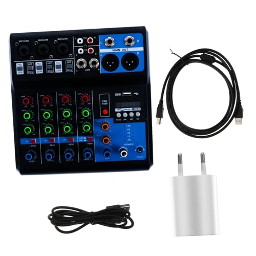 TOYANDONA 1 Satz 5 Rührgerät Mischpult Kabellose Soundkonsole -audio-mixer Ktv Studiomischer Performance-audio-mixer Soundkonsole 5 Kanal Studio-mixer Black Abs-kunststoff von TOYANDONA