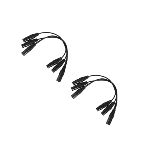 TOYANDONA 2 Sätze Audio Kabel Xlr-splitter Xlr-mikrofonkabel Symmetrisches Xlr-kabel Mikrofonkabel Symmetrisch Kurzes Xlr-kabel Mikrofon-splitter Mikrofon Versorgung Black Kupfer 2 Stück * 2 von TOYANDONA