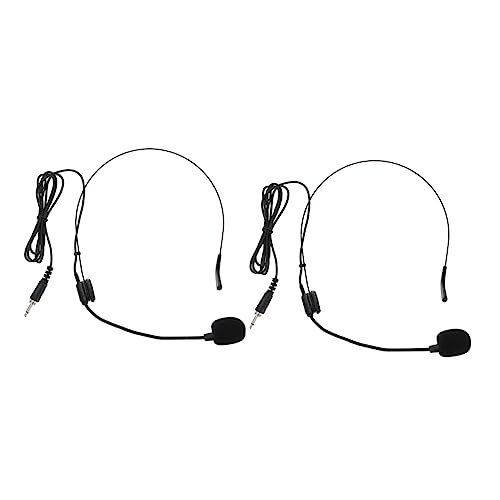 TOYANDONA 2 Stück Headset Mikrofon Kondensatormikrofon Am Kopf Montiertes Mikrofon Kabel Kopfhörer Kabelgebundene Kopfhörer Lautsprechermikrofon Kopfhörer Kabelgebunden von TOYANDONA