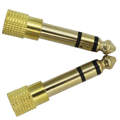 TOYANDONA 2St Stereo-Audio-Adapter Jack Headset verlängerungskabel für kopfhörer kopfhörerverlängerungskabel Kopfhöreranschluss männlich auf weiblich Adapter für Mikrofon Metall Golden von TOYANDONA