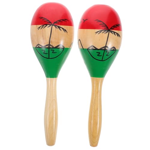 TOYANDONA 2st Holz-maraca Für Kleine Trommeln Schlüsselanhänger -trommel- Musikspielzeug Handspielzeug Schal Broschen Requisiten Konfetti Revers Broschen Sand von TOYANDONA