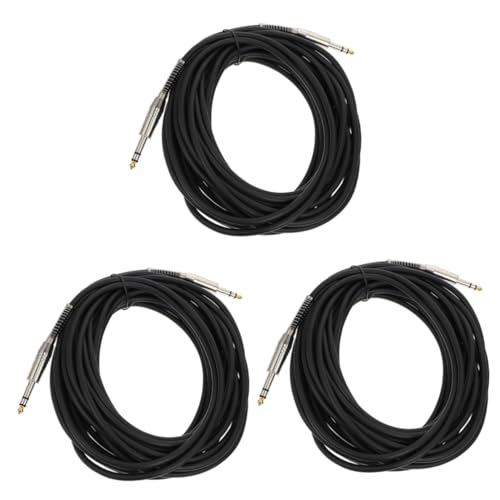 TOYANDONA 3St Gitarren-Audiokabel gitarrenkabel guitar cable gitarrenzubehör Verstärker digitales Audiokabel Audio- 6,35-mm-Bass-Audiokabel lautsprecher anschlusskabel Umweltschutz-PVC Black von TOYANDONA