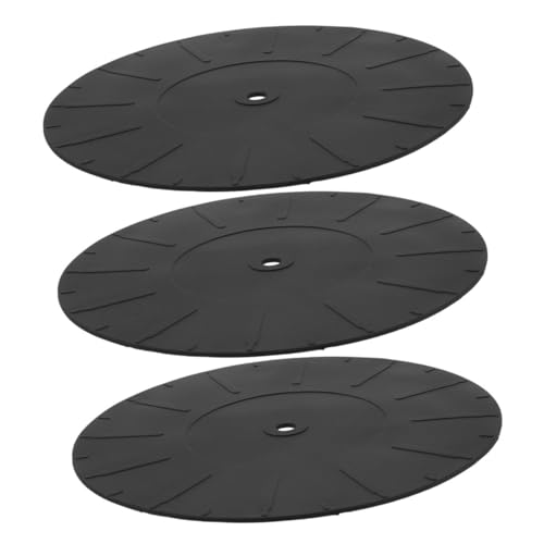 TOYANDONA 3st Antirutschmatte Plattenspieler Matte Für Aufzeichnung Vinyl-recorder-silikonmatte Blockflöten-slipmat Plattenteller Slipmat Vinyl-schallplattenpad Aus Silikon Black Kieselgel von TOYANDONA