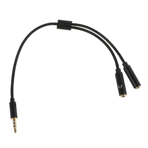 TOYANDONA Headset-adapterkabel Lautsprecherkabel Splitterkabel Für Headset Verlängerung Des Kopfhörerkabels Kopfhörer- Und Mikrofonsplitter Kopfhörer-audio-splitter Kupfer Black von TOYANDONA