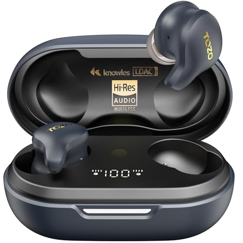 TOZO Golden X1 Kopfhörer Kabellos Bluetooth Balanced Armature Treiber, Hybrid Dynamik Treiber, OrigX Pro, LDAC & Hi-Res Audio Drahtlos, Umgebung & Aktive Geräuschunterdrückung Ohrhörer, Stern Schwarz von TOZO