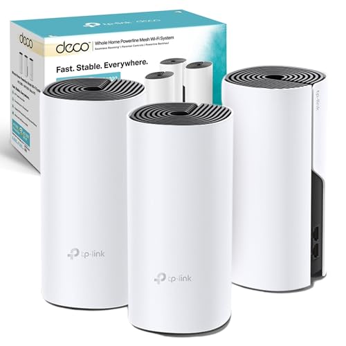 TP-Link Deco P9 Whole Home Powerline Mesh Wi-Fi System, Up to 6000 Sq ft Coverage, Dual-Band AC1200+HomePlug AV1000, Gigabit Ports, Compatible with Amazon Echo/Alexa, Limited Walls Impact, Pack of 3 von TP-Link