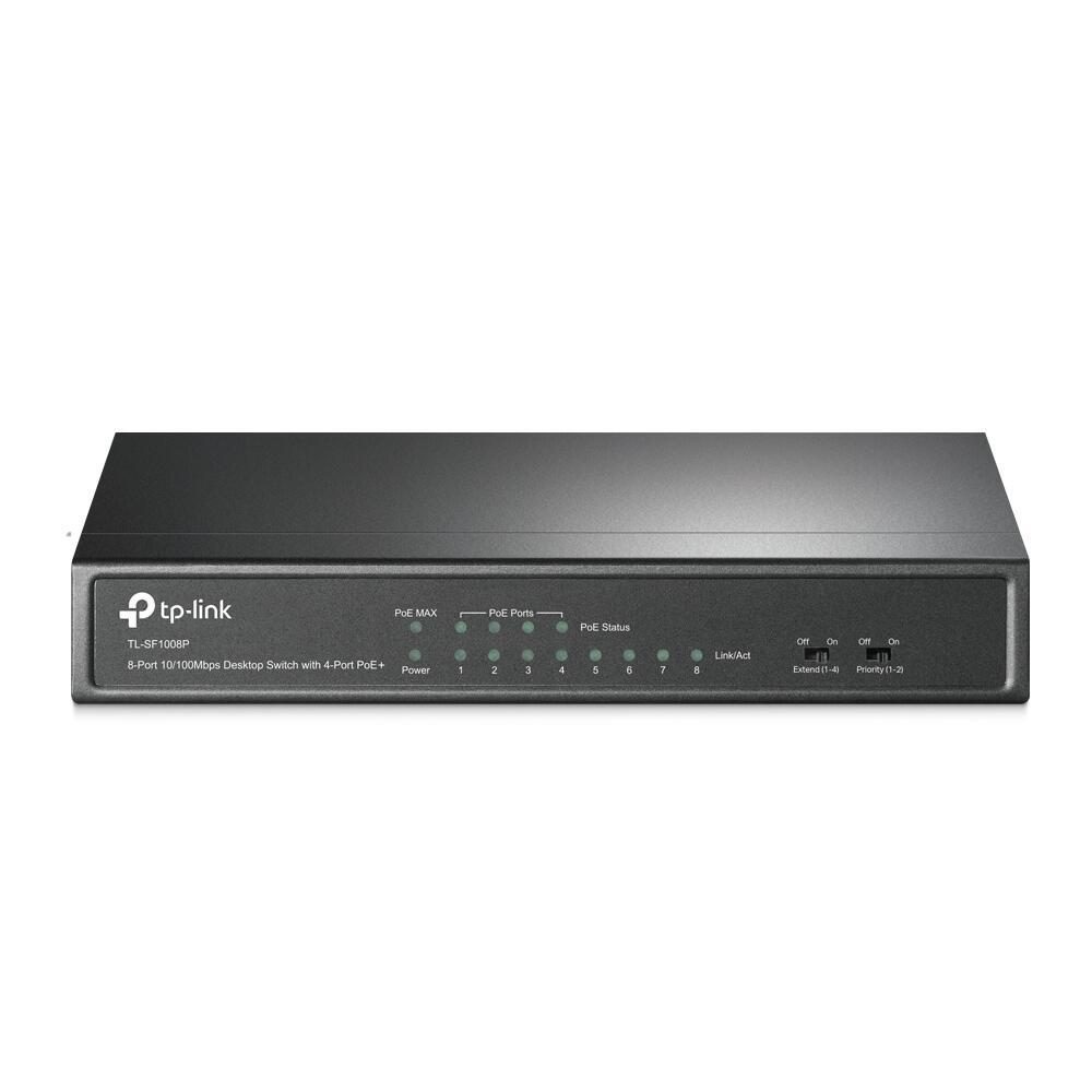 TP-LINK TL-SF1008P 8-Port 10/100Mbps Desktop Switch mit 4-Port PoE+ von TP-Link