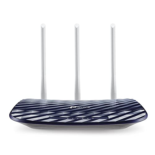 TP-Link Archer C20 Dual Band WLAN Router (300Mbit/s auf 2,4GHz + 433Mbit/s auf 5GHz, 4 10/100 LAN + 1 10/100 WAN Ports, unterstützt einfachen Gast-Netzwerk Zugriff und Kinderschutz) blau weiß von TP-Link