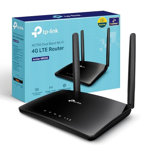 TP-Link Archer MR202 LTE Router, 4G Router SIM Karte, WLAN Dual-Band AC750, 4G Cat4 bis zu 150 Mbit/s, 4 Ports, Plug and Play, MU-MIMO, TP-Link One Mesh von TP-Link