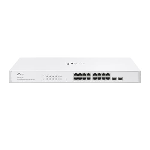 TP-Link Festa FS318G 16-Port Gigabit Switch mit 2 SFP-Steckplätzen, Kostenlose Cloud-Verwaltung, Static Routing, VLAN, ACL, IGMP Snooping, Lüfterloses Design von TP-Link