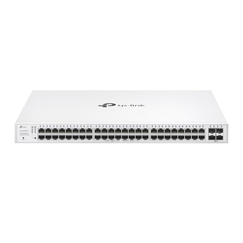 TP-Link Festa FS352GP 52-Port Gigabit Switch, 48× Gigabit 802.3af/at PoE+ Ports, 4× Gigabit-SFP-Steckplätze, 384 W Gesamt-PoE-Budget mit bis zu 30 W PoE-Leistung pro Port, Kostenlose Cloud-Verwaltung von TP-Link