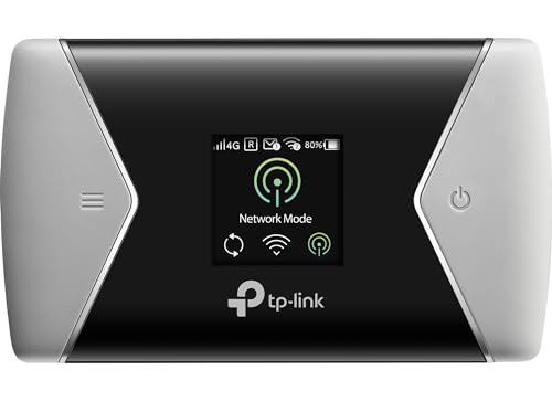 TP-Link M7450 mobiler WLAN Router (4G/LTE bis zu 300Mbit/s Download/ 50Mbit/s Upload, Hotspot, Cat6, 3000mAh Akku, LCD Display, kompatibel mit allen europäischen SIM Karten) schwarz/silber von TP-Link