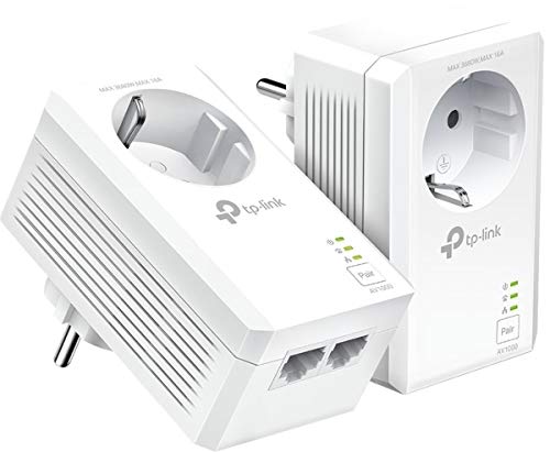 TP-Link Powerline Adapter Set TL-PA7027P KIT(mit Steckdose, 2x Gigabit-Port, Plug&Play, Kompatibel mit allen HomePlug AV/AV2 Powerline Adaptern, ohne WLAN) von TP-Link