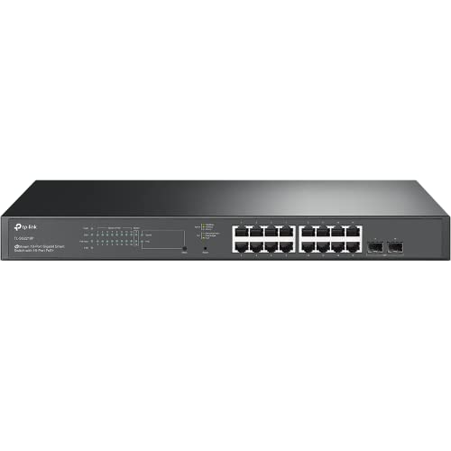 TP-Link TL-SG2218P | 16 Port Gigabit Smart Managed PoE Switch | 16 PoE+ Ports @ 150W, 2 SFP Slots | Support Omada SDN | PoE Recovery | IPv6 | Statisches Routing | 5 Jahre Herstellergarantie von TP-Link