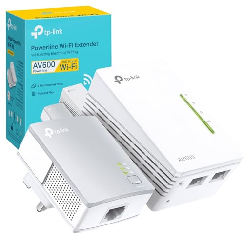 TP-Link TL-WPA4221 KIT AV600 Powerline Adapter WiFi Extender Kit, WiFi N300, Ethernet Ports, TP-Link Powerline Adapter, Powerline WiFi Extender, Powerline Netzwerkadapter, UK-Stecker, Plug & Play von TP-Link