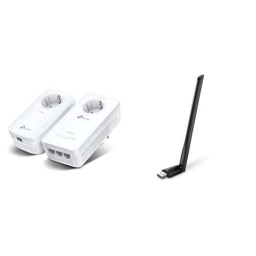 TP-Link WLAN Powerline Adapter Set TL-WPA8631P KIT(Dualband 1200Mbit/s & Archer T3U Plus AC1300 High Gain USB WLAN Stick Adapter mit Antennen(bis zu 867 Mbit/s 5GHz TP-Link WLAN Powerline Adapter Set TL-WPA8631P KIT(Dualband 1200Mbit/s & Archer T3U Plus AC1300 High Gain USB WLAN Stick Adapter mit Antennen(bis zu 867 Mbit/s 5GHz von TP-Link