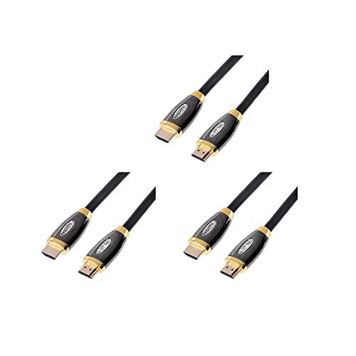 TPFNet 3er Pack 0,5m HDMI Kabel 2.0 Ferritkern, (vergoldete Anschlüssen und Metall-Abschirmung) High Speed, Ethernet, 4K, UHD von TPFNet