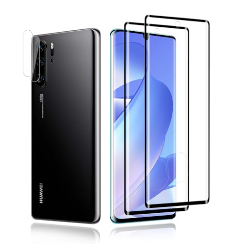 TPLTECH 2+2 Panzerglas/Kameraschutz für Huawei P30 Pro,[2 Stück Panzerglas+2Kameraschutz] 9H Blasenfrei Schutzglas Folie für Huawei P30 Pro Panzer Schutz Glas, HD Fingerabdruck Displayschutzfolie von TPLTECH