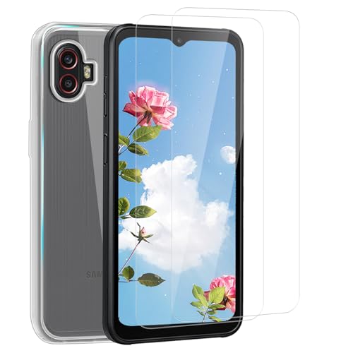 3 in 1 für Panzerglas für Samsung Galaxy Xcover 6 Pro Schutzfolie, 1 Hülle+2 Stück 9H Härte 0.33mm Displayfolie für Samsung Xcover 6 Pro, Fingerabdruck-ID Glasfolie, Handyhülle Transparent von TPLTECH