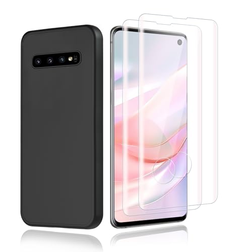 TPLTECH 3 in 1 Set Panzerglas für Samsung Galaxy S10 Schutzfolie, Hülle [2 Stück Panzerglas+1 Handyhülle] 9H Härte Panzerfolie, Stoßfest, Anti-Bläschen Anti-Staub Schutzglas Displayschutzfolie von TPLTECH