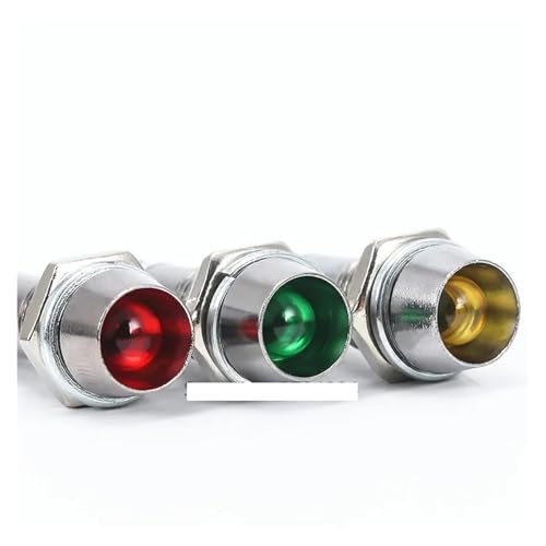 100PCS 8MM small metal power signal indicator XD8-1 Red Green Yellow 12V 24V 220V opening size 8MM(5,DC24V) von TPQZQAUEC