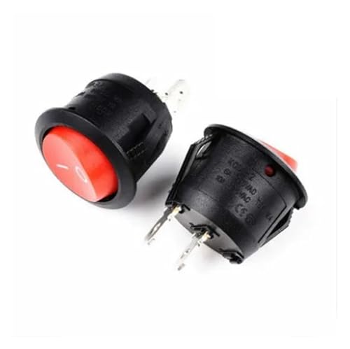 1PCS/5PCS/10PCS 20mm Round Type Rocker Switch SPST 2Pin ON-OFF Warped Board Power Switch(Red,One Size) von TPQZQAUEC