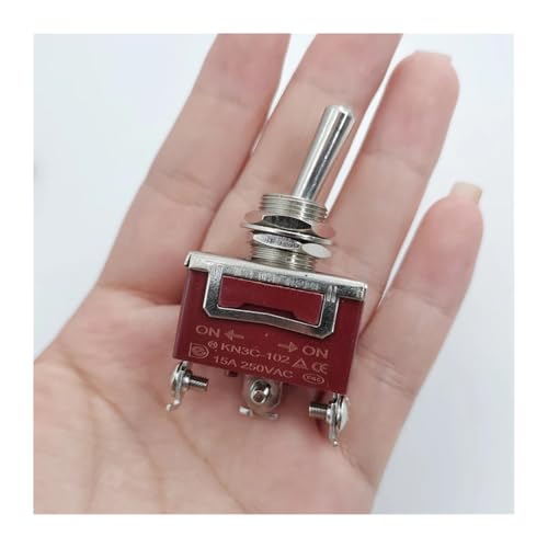 Silver Copper Pin Bakelite Shell 12mm Toggle Switch 3Pin ON-ON Rocker Switch 15A 250V von TPQZQAUEC