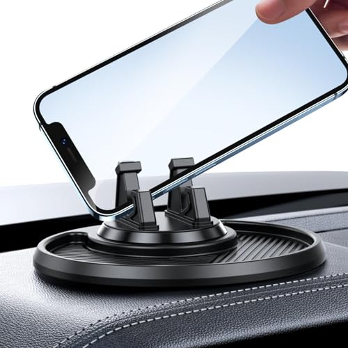 TQEBWUS Handymatte für das Armaturenbrett im Auto, Armaturenbrett-Handyhalter, 360 Grad drehbares Telefonhalter-Pad, Silikon-Armaturenbrett-Pad, Rutschfester Telefonmengen-Organizer, Autozubehör für von TQEBWUS