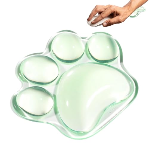 TQEBWUS Klares Handgelenkauflagekissen,Transparente Handgelenkauflage,Ergonomische Maus-Handgelenkstütze in Katzenpfotenform - Weiche Silikon-Handgelenkauflage, ergonomische Mäuse-Handgelenkstütze, von TQEBWUS