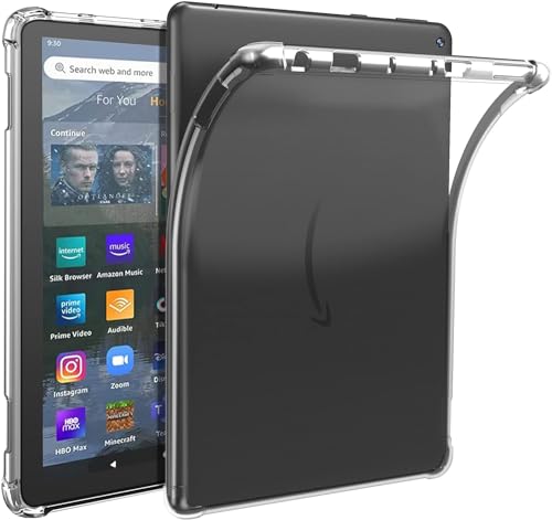 TQQ Hülle für Alle Neuen Amazon Fire HD 10 & 10 Plus Tablets (Nur Kompatibel mit Der 11. Generation 2021), Fire HD 10 Transparentes Hülle mit Ultraleichte Slim Flexible TPU, Kann DIY von TQQ