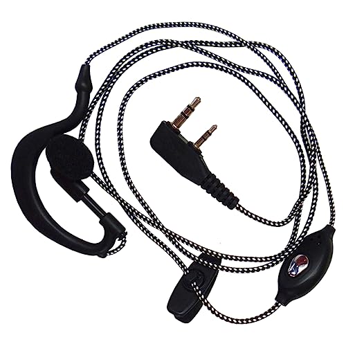 TQUXNGA 2-poliges Headset-Mikrofon für tragbare Sicherheits-Walkie-Talkies, Zwei-Wege-Radio-Headset, UV5R, gewebte Kopfhörer von TQUXNGA