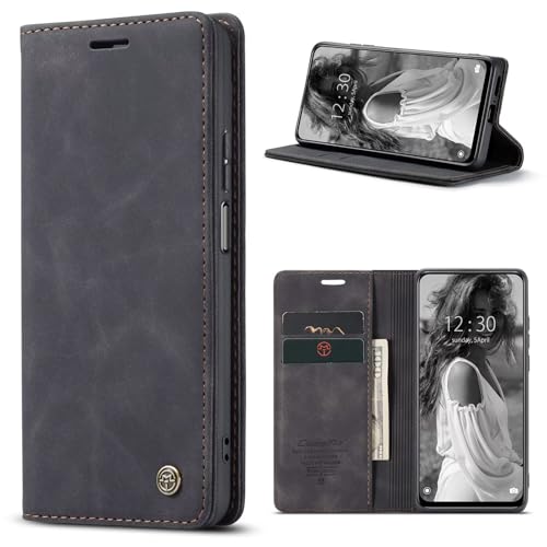 TQmchun Handyhülle für Samsung Galaxy A31 Hülle Magnet Kartenfach Standfunktion Klapphülle Schutzhülle,Premium Leder Klappbar Tasche Flip Case, Schwarz von TQmchun