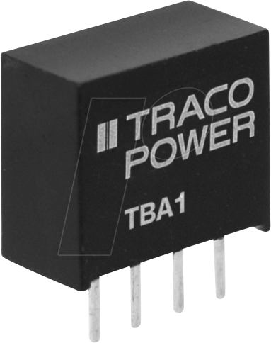 TBA 1-2413 - DC/DC-Wandler TBA 1, 1 W, 15 V, 65 mA, SIL-4 von TRACO