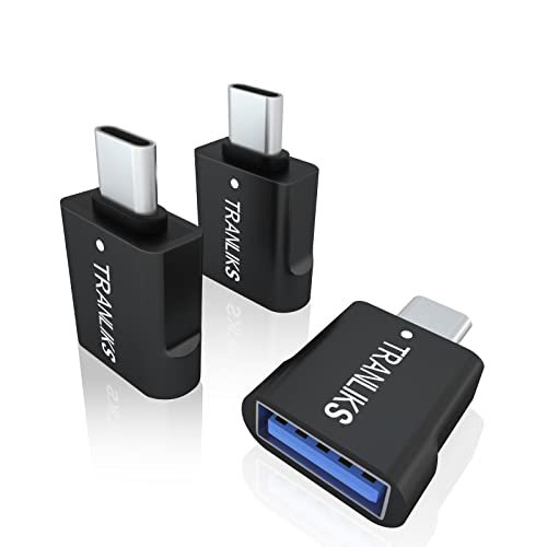 TRANLIKS 3 Stücke USB auf USB C Adapter, OTG Adapter von USB 3.0 Buchse auf USB C Stecker for Fast Charging and High-Speed Data Transfer - Schwarz von TRANLIKS