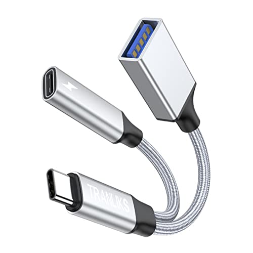 TRANLIKS USB C OTG Adapter mit Ladefunktion, 2 in 1 USB C Splitter 1 zu 2 Power mit 60W PD Kompatibel mit MacBook,Chromecast mit Google TV und weitere Typ-C Geräte - Silver TRANLIKS USB C OTG Adapter mit Ladefunktion, 2 in 1 USB C Splitter 1 zu 2 Power mit 60W PD Kompatibel mit MacBook,Chromecast mit Google TV und weitere Typ-C Geräte - Silver von TRANLIKS