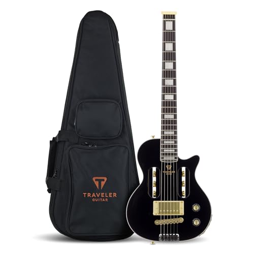 Traveler Guitar EG-1 Custom E-Gitarre, Schwarz glänzend (EG1C BKG) von TRAVELER GUITAR