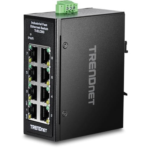 TRENDnet 8-Port Industrial Fast Ethernet DIN-Rail Mini Switch, TI-ELC80 von TRENDnet