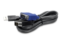 TRENDnet TK CU06 - Kabel til tastatur / video / mus (KVM) - USB, HD-15 (VGA) (han) til HD-15 (VGA) (han) - 1.8 m - sort von TRENDnet